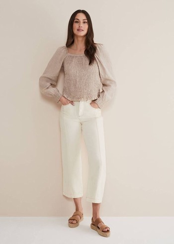 Phase Eight Fraya Wide Leg Trousers White USA | 0297863-BC